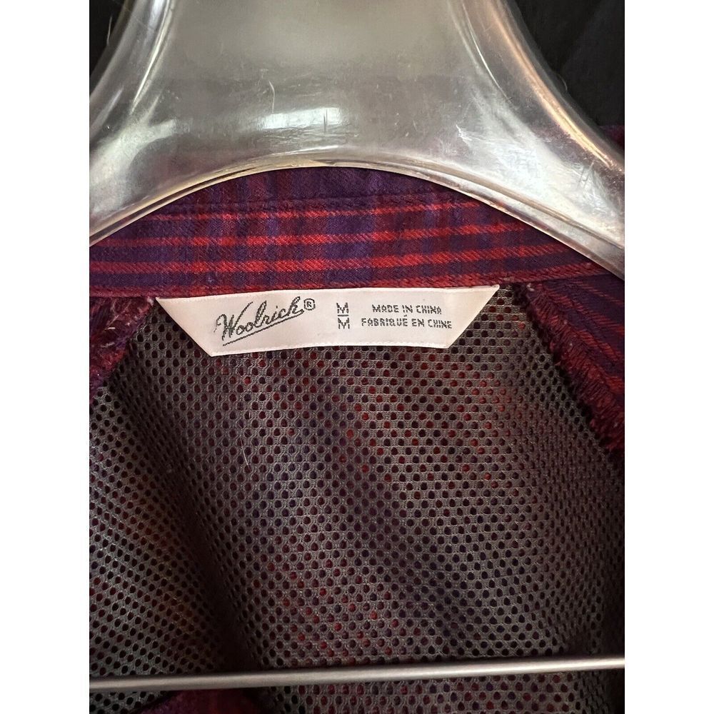 WOOLRICH‎ Women's Shirt size Med Plaid Purple/Red Long-Sleeve Vented Snap Front - Picture 10 of 10